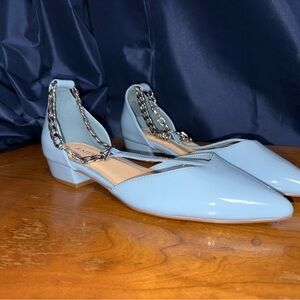 JustFab Light Blue Chain Flats